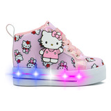 Tenis Bota Pequeños Pasos Con Luces Para Niña Hello Kitty