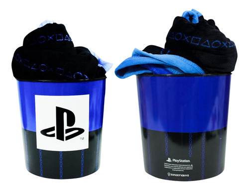 Kit Balde Pipoca Manta Playstation Presente Decoração Cinema