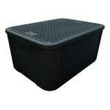 Caixa Organizadora Rattan 42 Litros 47x36x28 Cm Plasnew