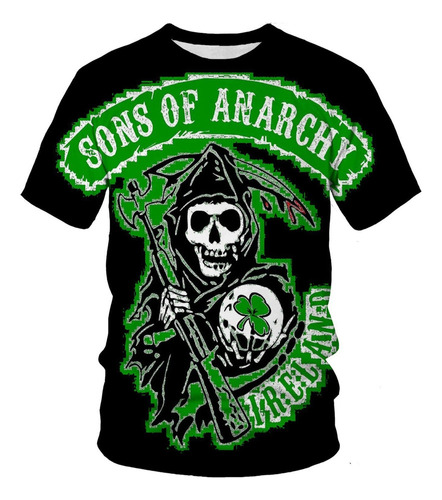 Rt Camiseta Sons Of Anarchy Impressa Em 3d Para Homens E