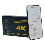 Switch Hdmi 5 X 1 4k 3d Con Control Remoto Entrada P/ Fuente