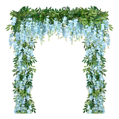 5pzs Flores Artificiales Wisteria Guirnalda Fiesta Boda 1.8m Color Azul All Might