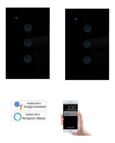 2 Pack Interruptor Inteligente Wifi De Luz Apagador 3 Vias