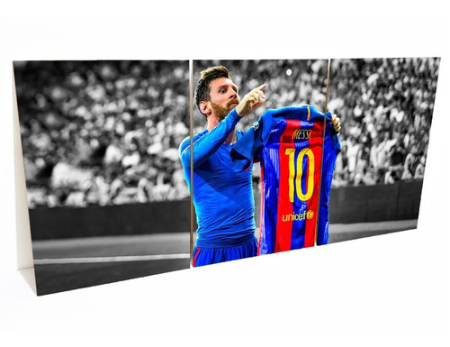 Messi Barcelona Cuadro Moderno Triptico Afa Futbol
