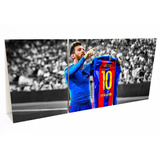 Messi Barcelona Cuadro Moderno Triptico Afa Futbol