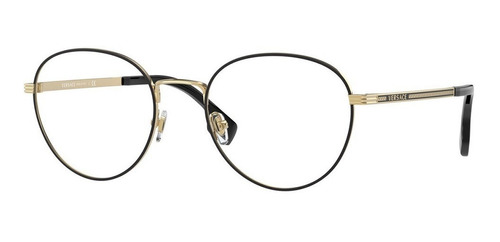 Armaçao Feminina Versace Ve1279 53mm Preto/dourado Original 