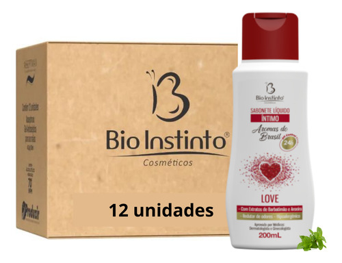 Sabonete Líquido Íntimo Love 200ml Bio Instinto Atac. 12 Uni