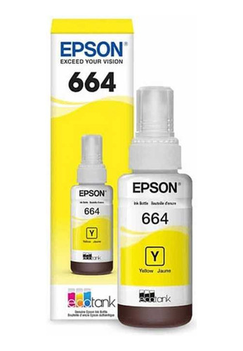 Tinta Epson® T664 Amarilla Original Botella 70 Ml L120/l380