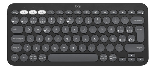 Teclado Bluetooth Logitech Pebble Keys 2 K380s Qwerty Español Color Grafito