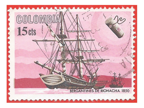 1966. Estampilla Bergantines De Riohacha, Colombia. Slg1