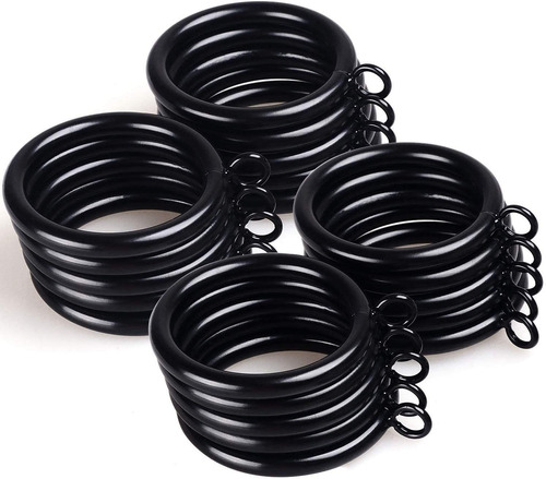 100 Pcs Anillos De Cortina De Metal Negro Con Ojales 3.8cm