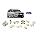 Kit 16 Lampadas Leds Pingo Teto Placa Re Ford Focus Ate 2013