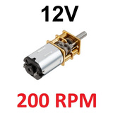 Micro Motor Dc N20 Com Caixa De Redução 12v 200 Rpm