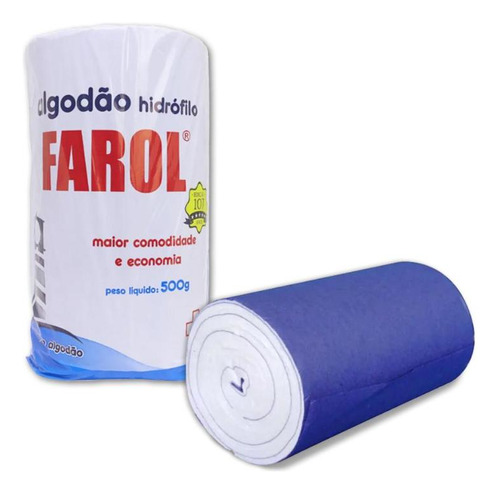 Rolo Algodão Hidrófilo Extra Absorção 500g Farol Hospitalar