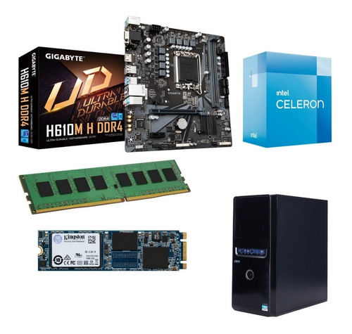 Kit Actualización Intel Celero G6900 H610 8g Ssd 250g Gab Kt