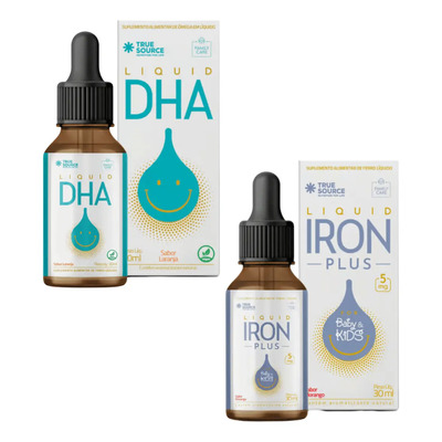 Kit Family Care Iron Plus + Liquid Dha Em Gotas -true Source Sabor Sem Sabor | Frete grátis