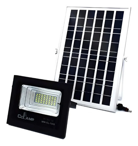 Reflector Led Panel Carga Solar 50w Control Remoto Ahorro