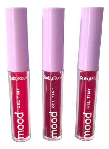 Kit Com 3 Gel  Tint Labial  Mood Ruby Rose