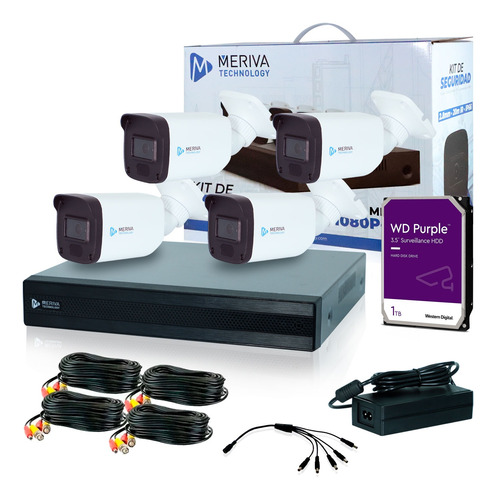 Kit Seguridad 4 Cámaras Metálicas + Disco Duro 1tb Mkit927