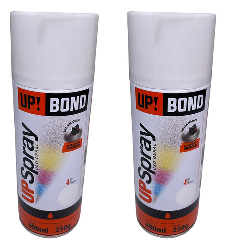 Kit 2 Tinta Spray 400ml Todas As Cores Para Uso Geral Cor Branco Brilhante