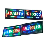 Cartel Led Multicolor Abierto Remis Kiosco