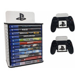 Suporte Organizador Games Ps4 Xbox 12 Jogos 2 Porta Controle