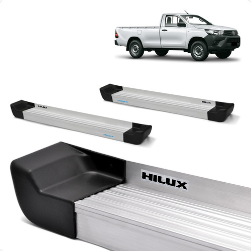 Par Plataforma Aluminio Natural Hilux Cabine Simples 2020