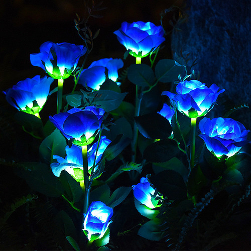 Paquete De 2 Lámparas Solares Para Jardín, Flores De Exterio