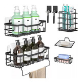 Organizador De Ducha Repisa Baño Adhesivo Set 8 Inoxidable