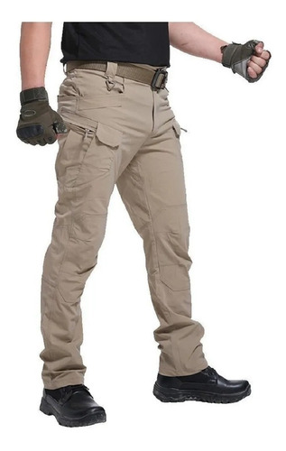 Pantalon Hombre Tactico Militar Cargo Outdoor Pantalon Negro