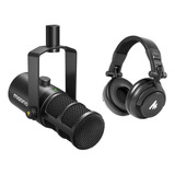 Pd400x - Micrófono Dinámico Para Podcast Con Auriculares Au-