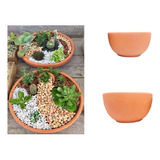 2 Vasos Bowl Decorativo Para Suculentas Cerâmica Terrário