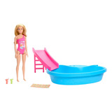 Barbie Con Piscina Y Accesorios Original