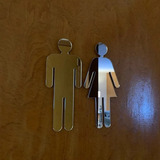 Placas De Porta De Banheiro Masculino E Feminino  Espelhado