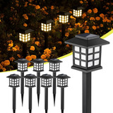 Pack De 6 Lámparas Solares Con Soporte Exterior Para Jardín