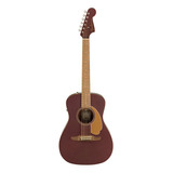 Guitarra Electroacústica Fender California Malibu Player Para Diestros Burgundy Satin Nogal Brillante