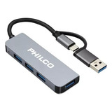 Usb-c A Usb Hub Adaptador 3.0 Y 2.0 4 En 1 Philco