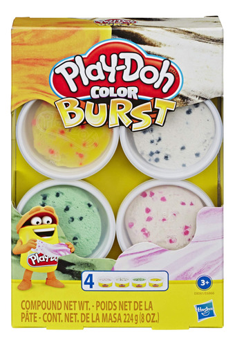 Play-doh Color Burst - Paquete Temático De Helado De 4 Col.