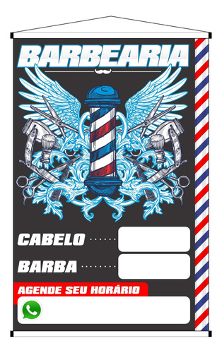 Banner Divulgação Barbearia Barbeiro Corte Cabelo 60x40cm