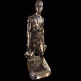 Figura Petit Bronce Bañada En Plata Porteur Eau Tunisien