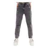 Jeans Mujer Mom 1642 Gris Paradise Jeans