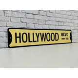 Vintage Hollywood Blvd Letrero De Metal Estilo Original