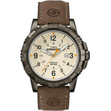 Timex Expedition Rugged Metal Natural Dial Reloj De Cuero M.
