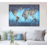 Pintura Retro De Mapa Mundial 35x50cm /14x20 Inch -