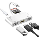 Adaptador Lightning Hub A 4k Hdmi Usb Tf/sd Para iPhone iPad