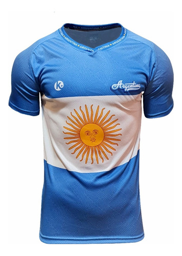 Camiseta Futbol Bandera Argentina Homenaje Adultos