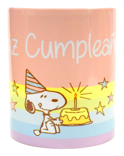 Taza De Ceramica, Snoopy, Feliz Cumpleaños, 11oz