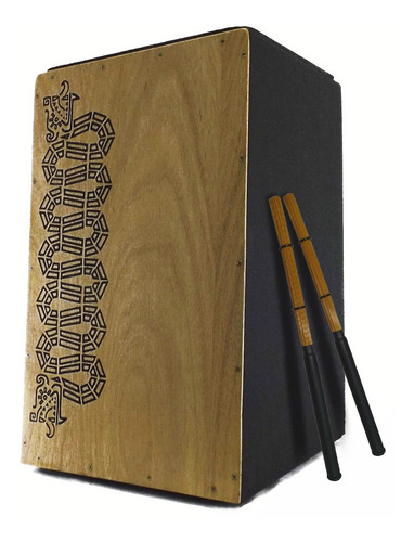 Cajon Elétrico Serpente Percussionline + Par De Vassourinhas