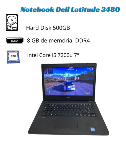 Notebook Dell Latitude 3480 8gb I5 7°