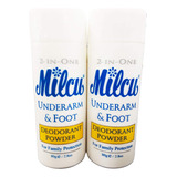 Milcu Underarm & Foot Deodorant Powder 80g Per Bottle, 2 Pa.